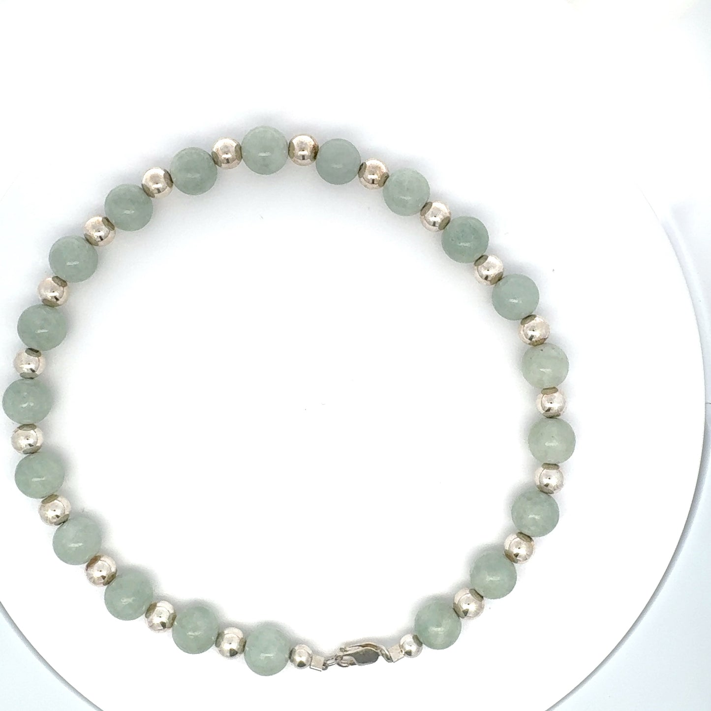 Manzano Guatemalan Jade & Silver Beaded Necklace