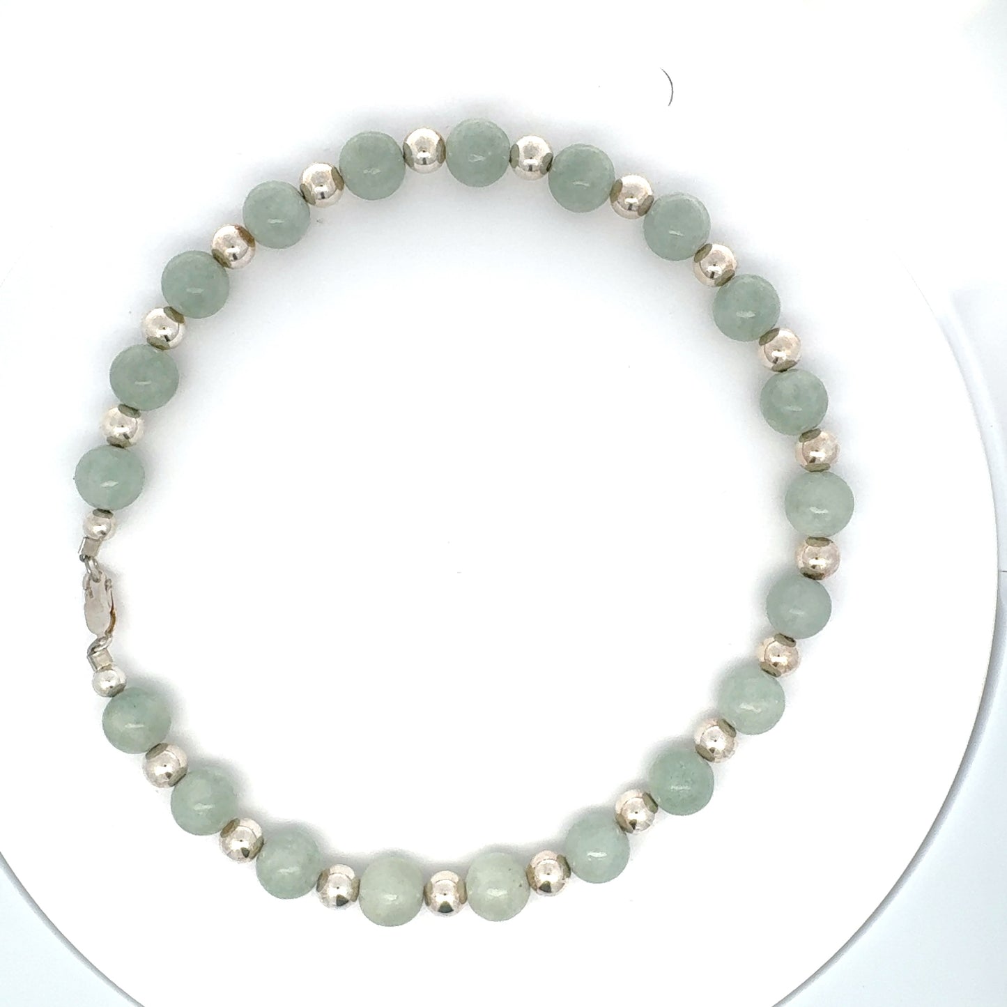 Manzano Guatemalan Jade & Silver Beaded Necklace