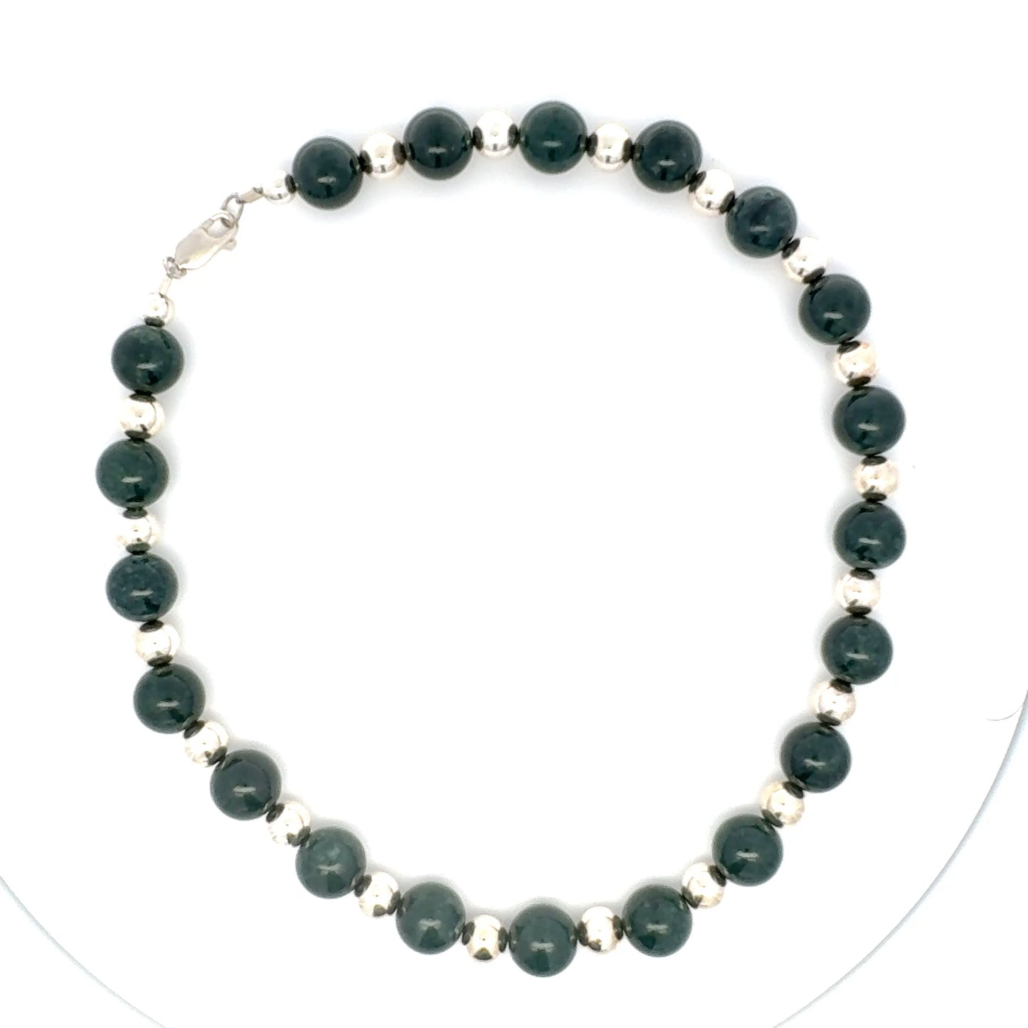 Jaguar Guatemalan Jade & Silver Beaded Necklace