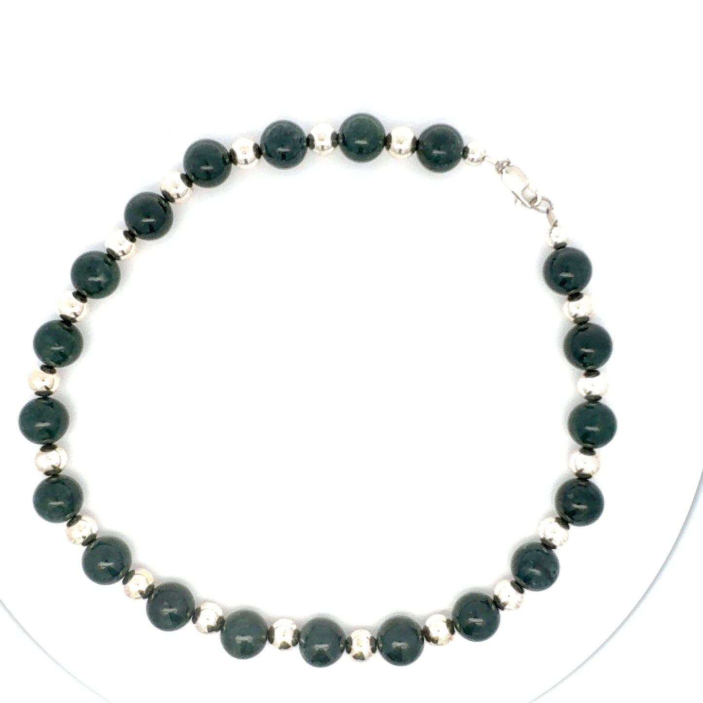 Jaguar Guatemalan Jade & Silver Beaded Necklace