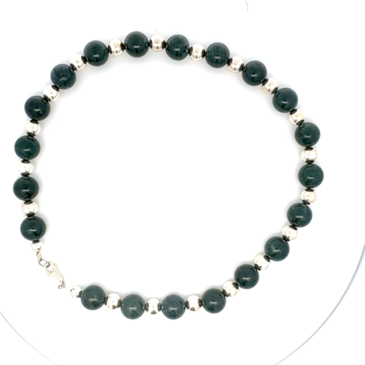 Jaguar Guatemalan Jade & Silver Beaded Necklace