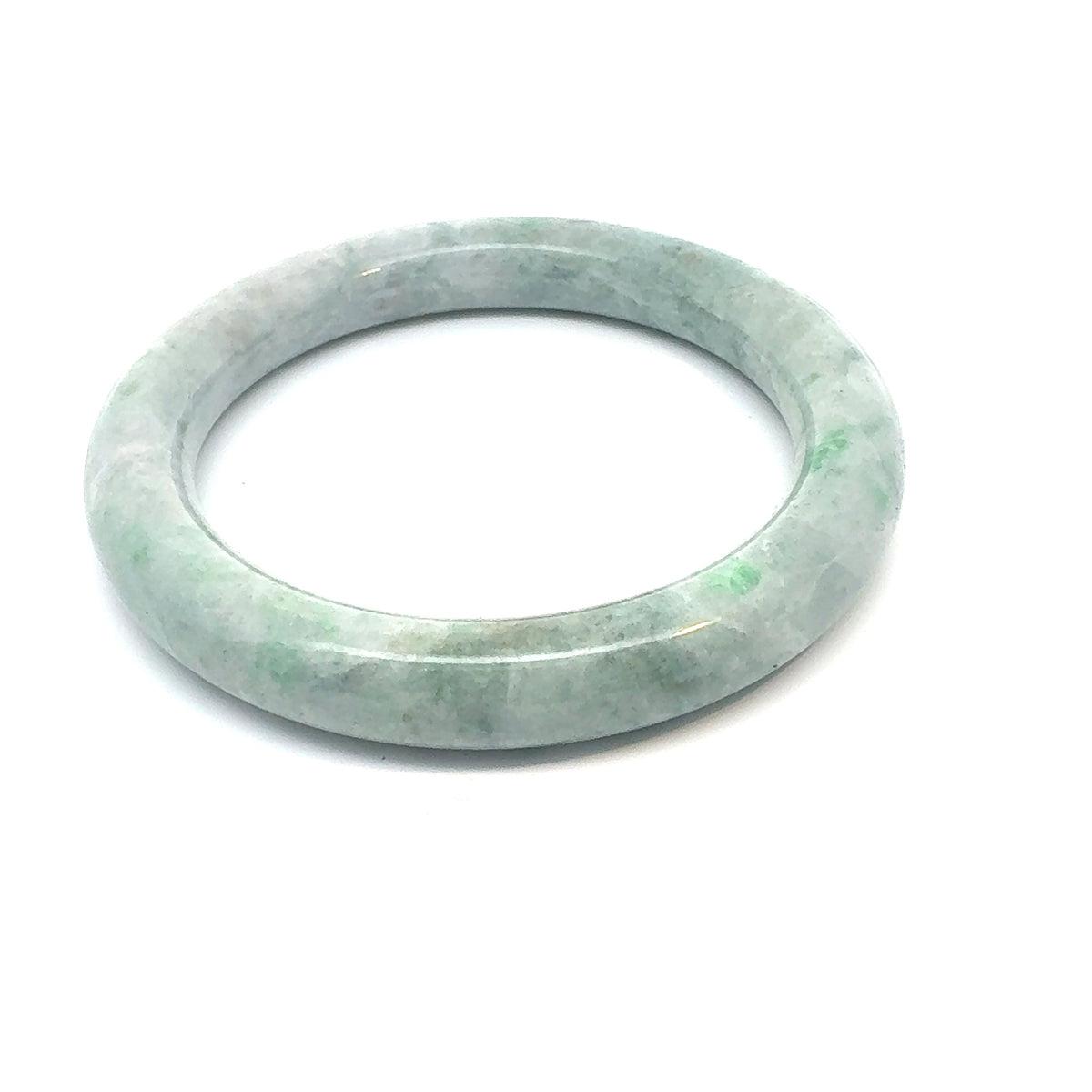 QAR Kazakh Jadeite Bangle, Light Green, Natural Type A
