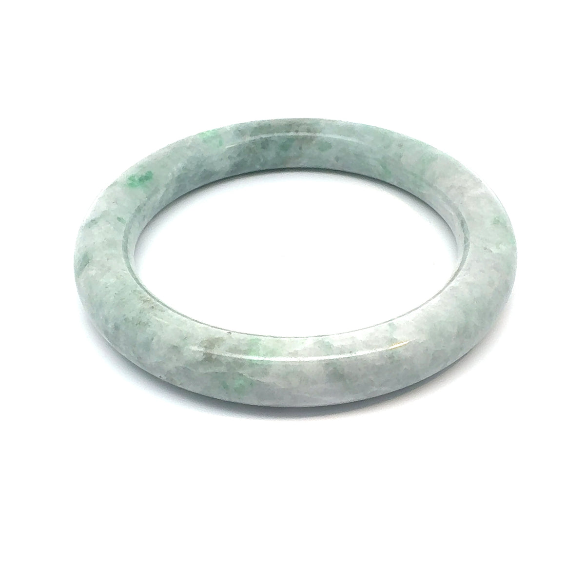 QAR Kazakh Jadeite Bangle, Light Green, Natural Type A