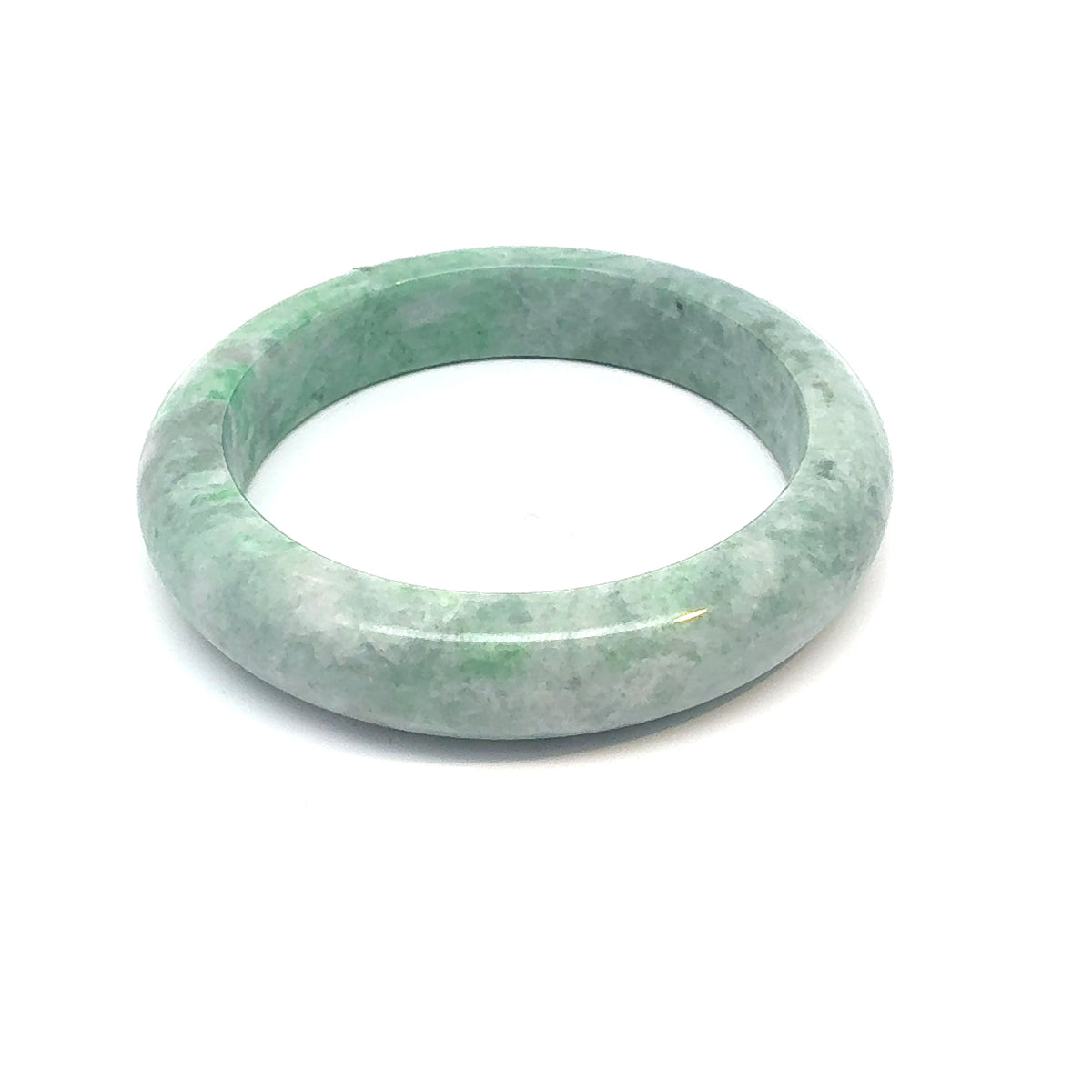 TAU Kazakh Jadeite Bangle, Light and Dark Green, Natural Type A