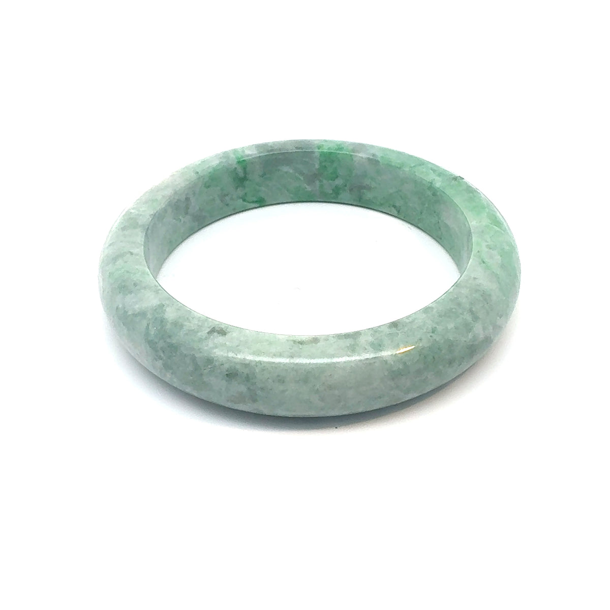 TAU Kazakh Jadeite Bangle, Light and Dark Green, Natural Type A