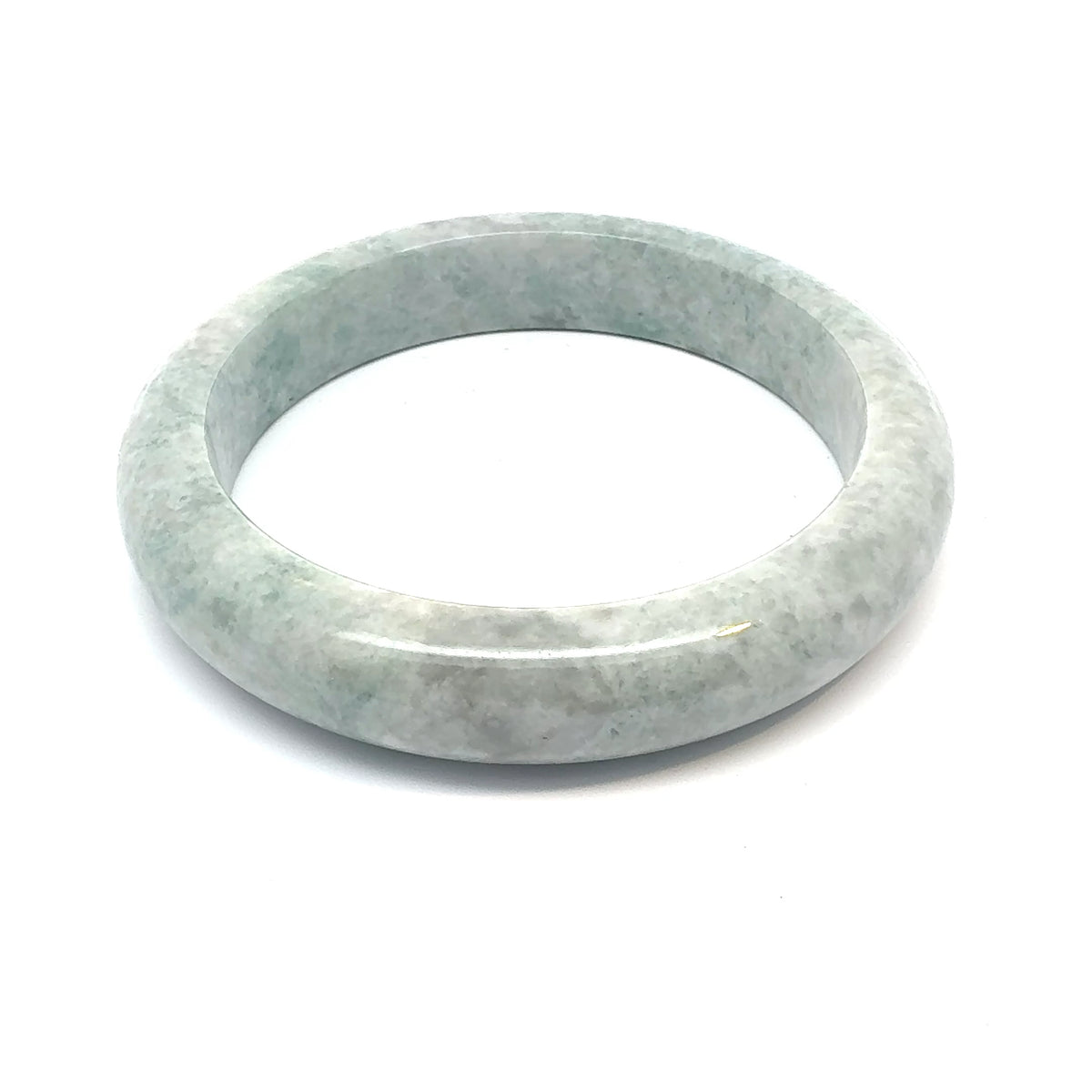 QAR Kazakh Jadeite Bangle, Pale Green and Soft Grey, Natural Type A