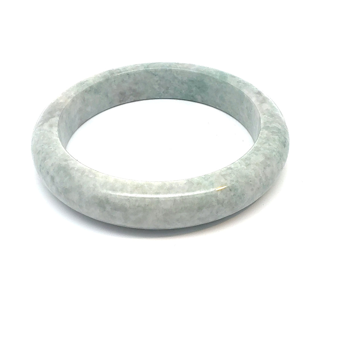 QAR Kazakh Jadeite Bangle, Pale Green and Soft Grey, Natural Type A