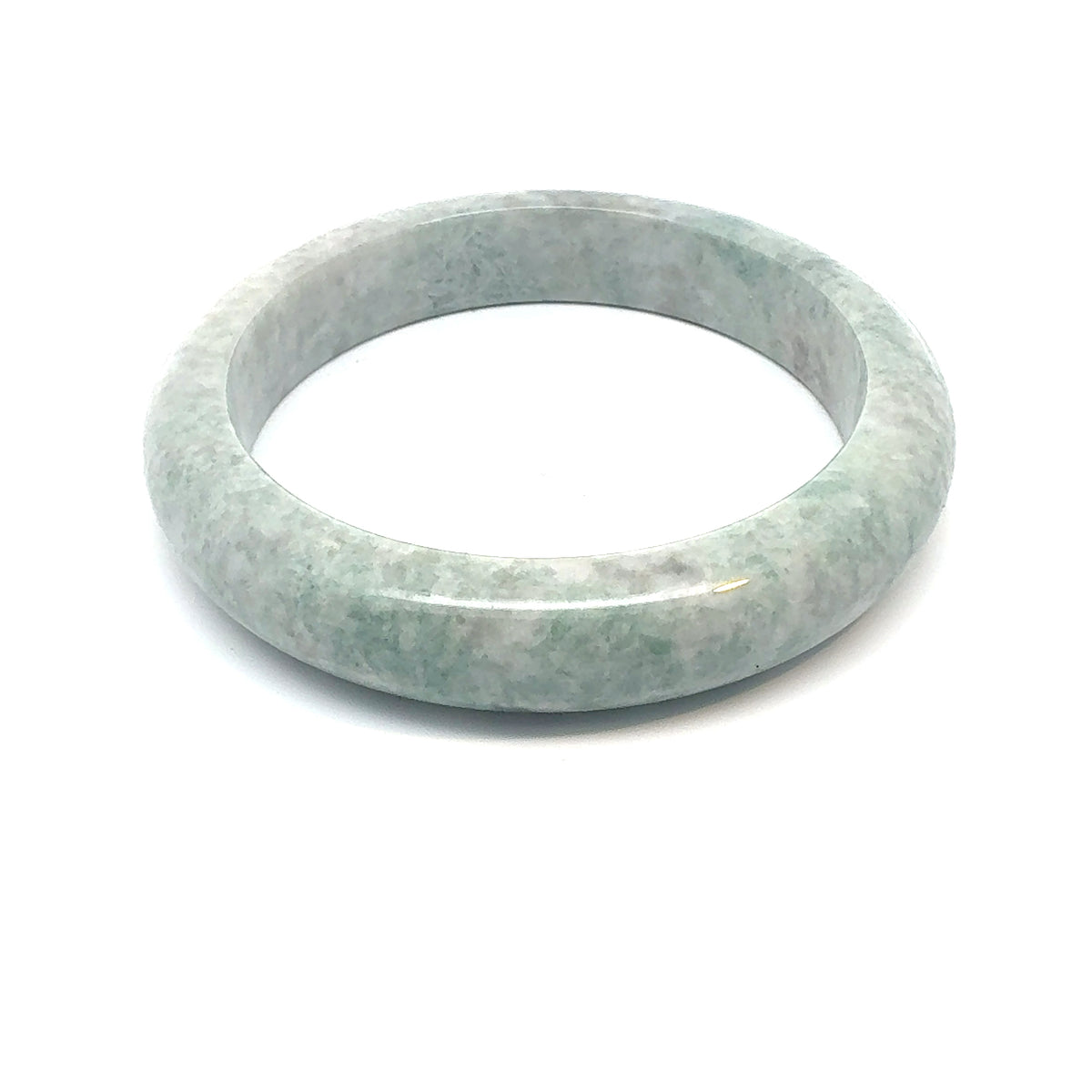 QAR Kazakh Jadeite Bangle, Pale Green and Soft Grey, Natural Type A