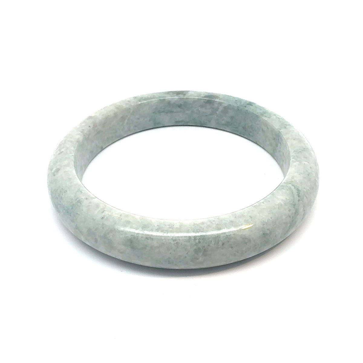 QAR Kazakh Jadeite Bangle, Mottled Light Green, Natural Type A