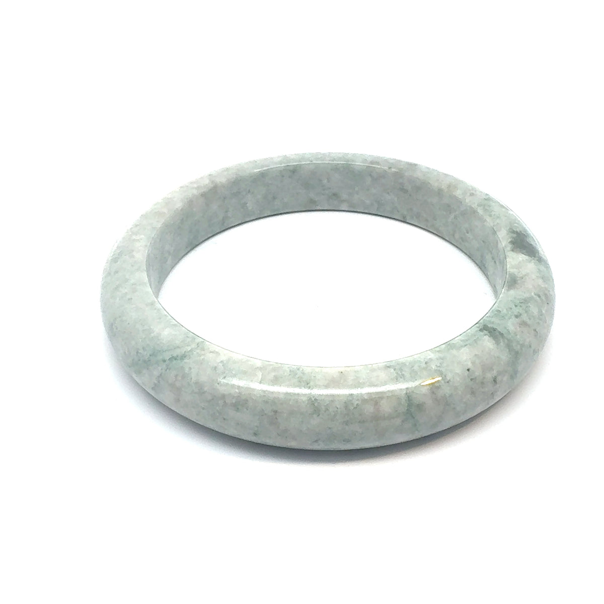 QAR Kazakh Jadeite Bangle, Mottled Light Green, Natural Type A