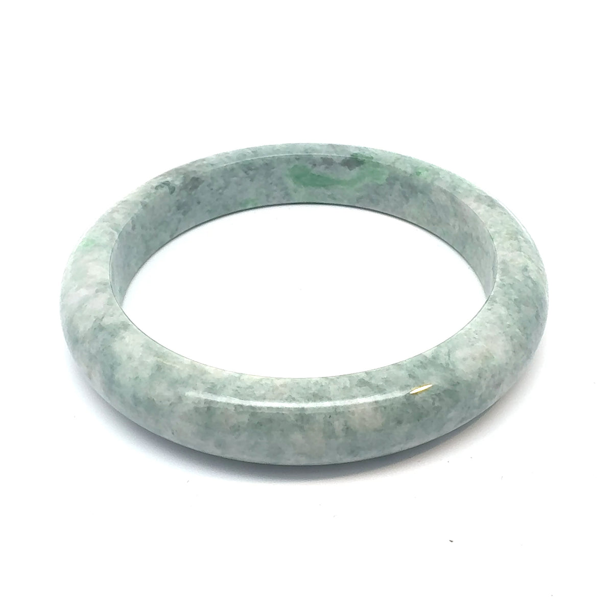 QAR Kazakh Jadeite Bangle, Light and Dark Green, Natural Type A