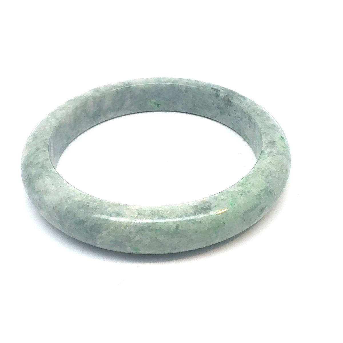 QAR Kazakh Jadeite Bangle, Light and Dark Green, Natural Type A