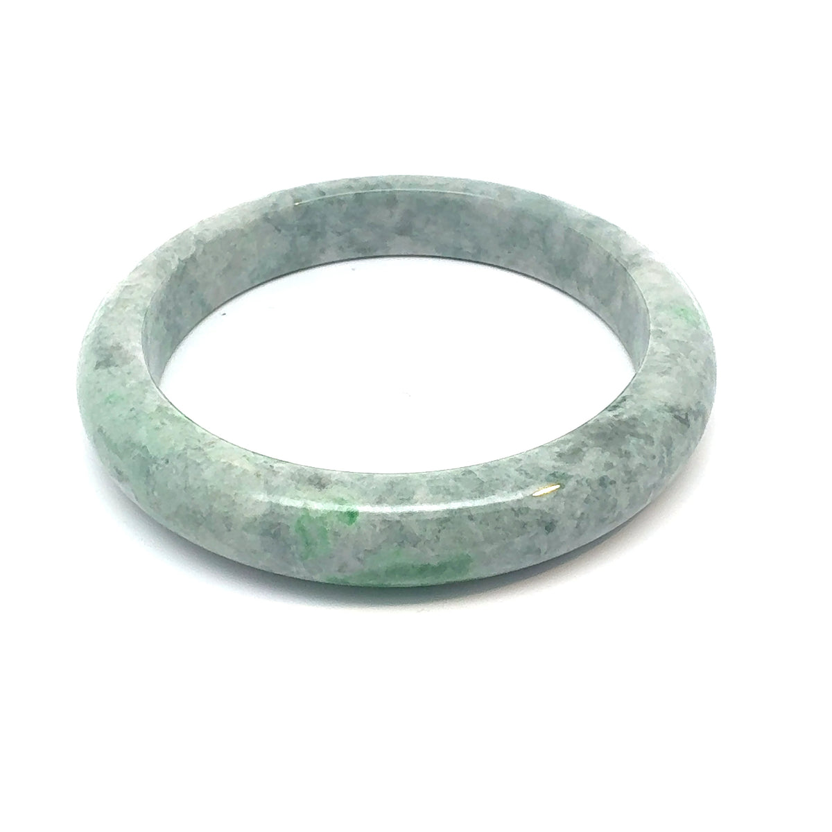 QAR Kazakh Jadeite Bangle, Light and Dark Green, Natural Type A