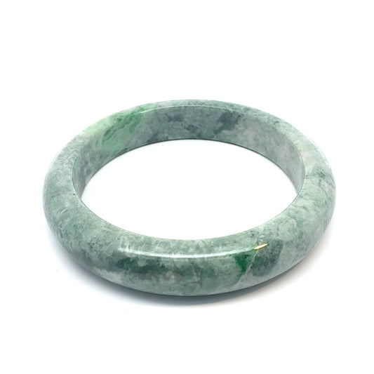 64.22 mm QAR Kazakh Jadeite Bangle, Natural Green, Natural Type A