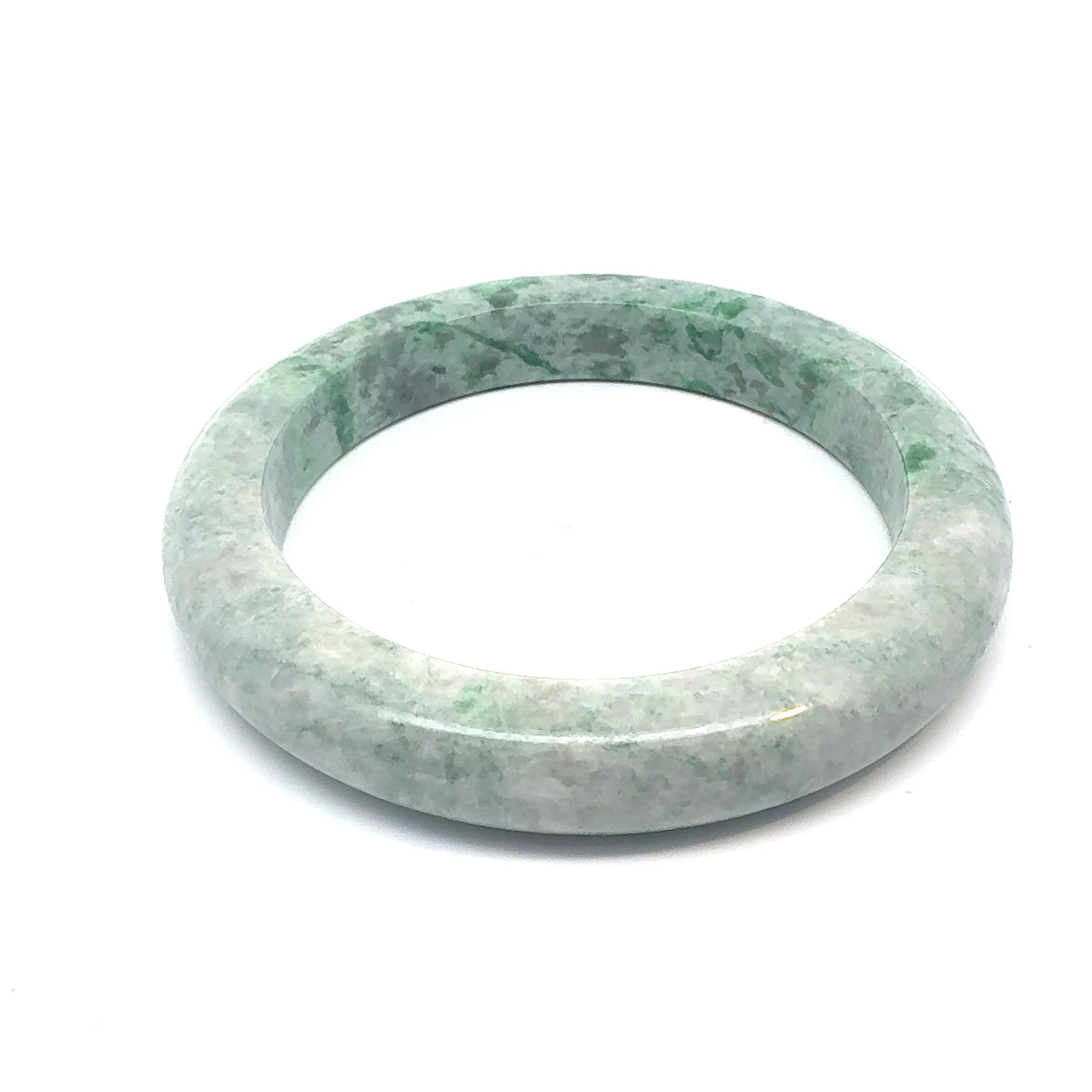 QAR Kazakh Jadeite Bangle, Mottled Green, Natural Type A