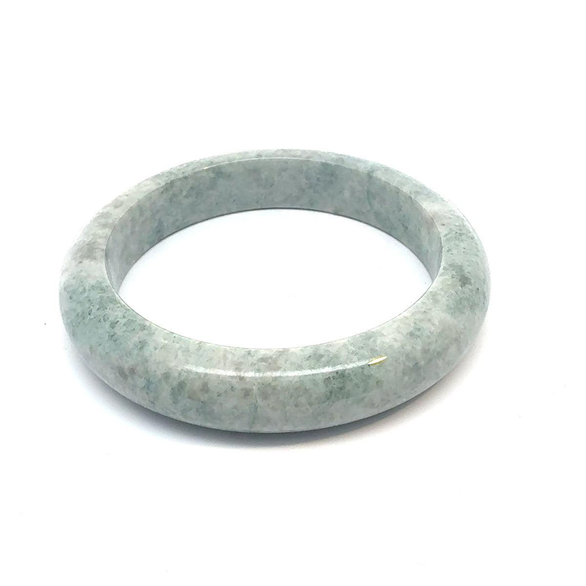 QAR Kazakh Jadeite Bangle, Pale Green and White, Natural Type A