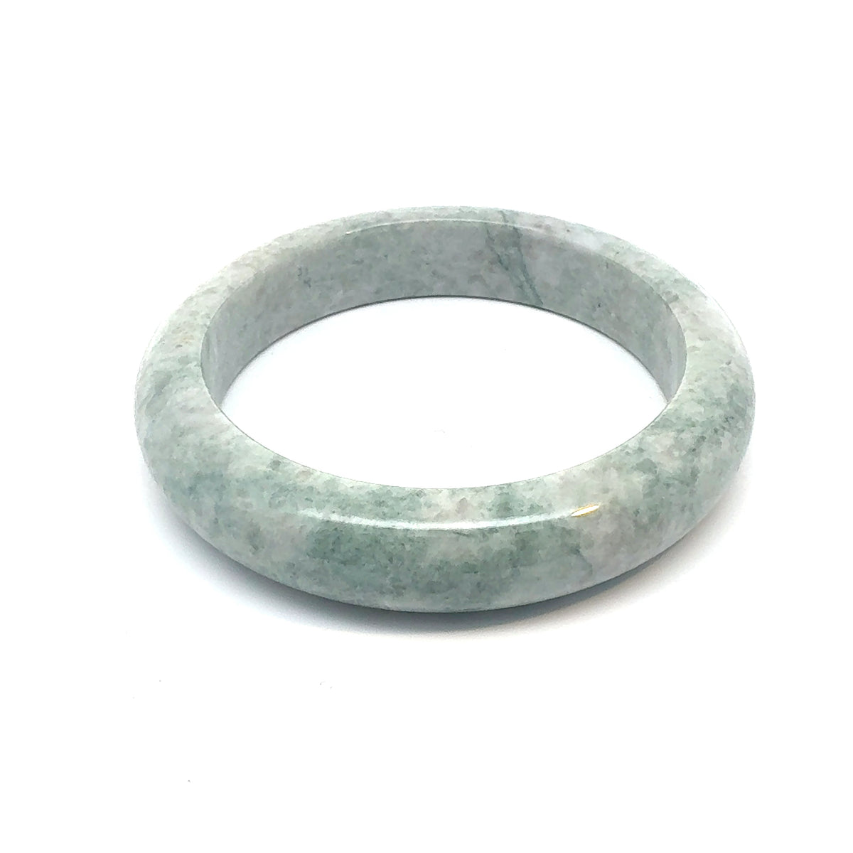 QAR Kazakh Jadeite Bangle, Solid Pale Green, Natural Type A