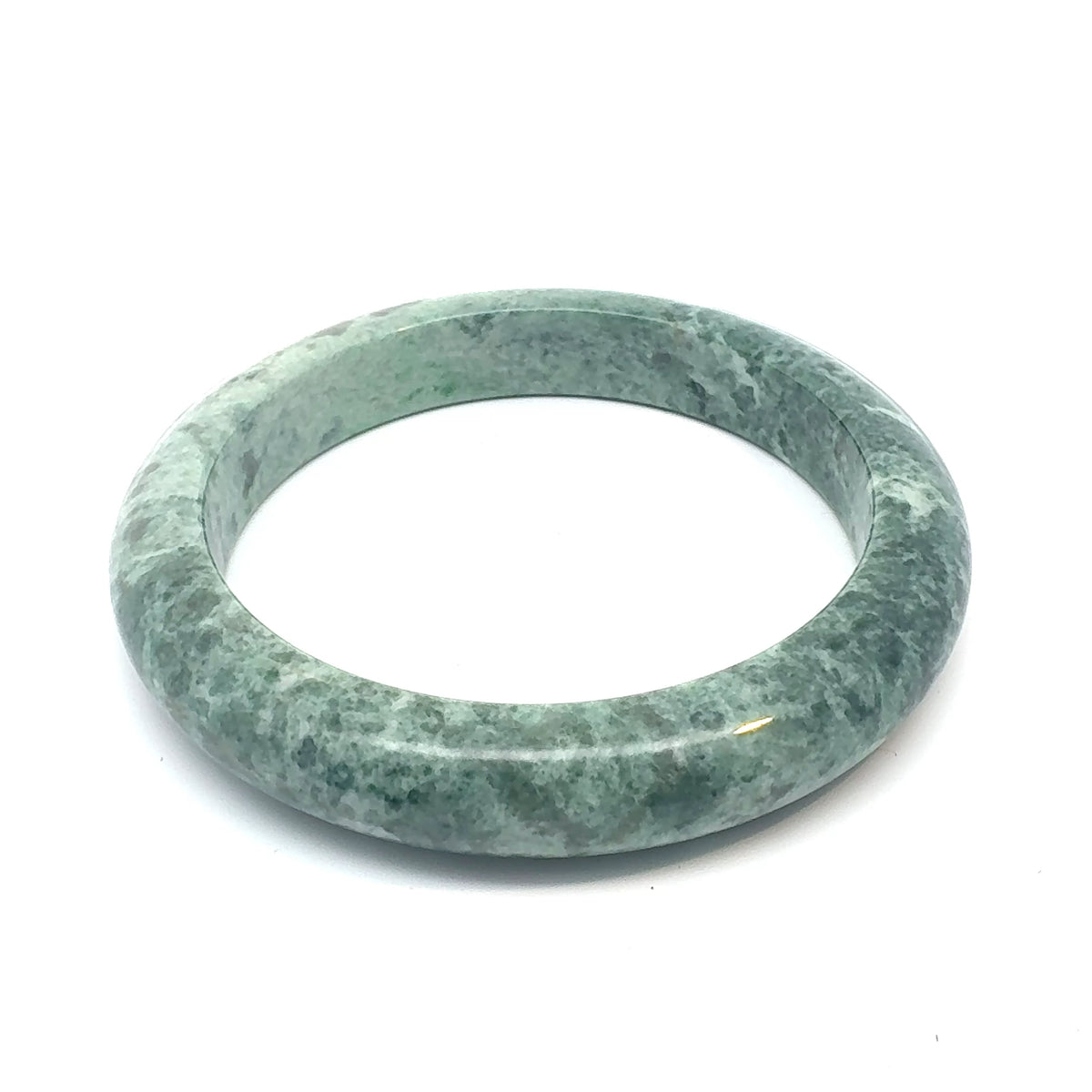 JASYL Kazakh Jadeite Bangle, Mottled Green, Natural Type A