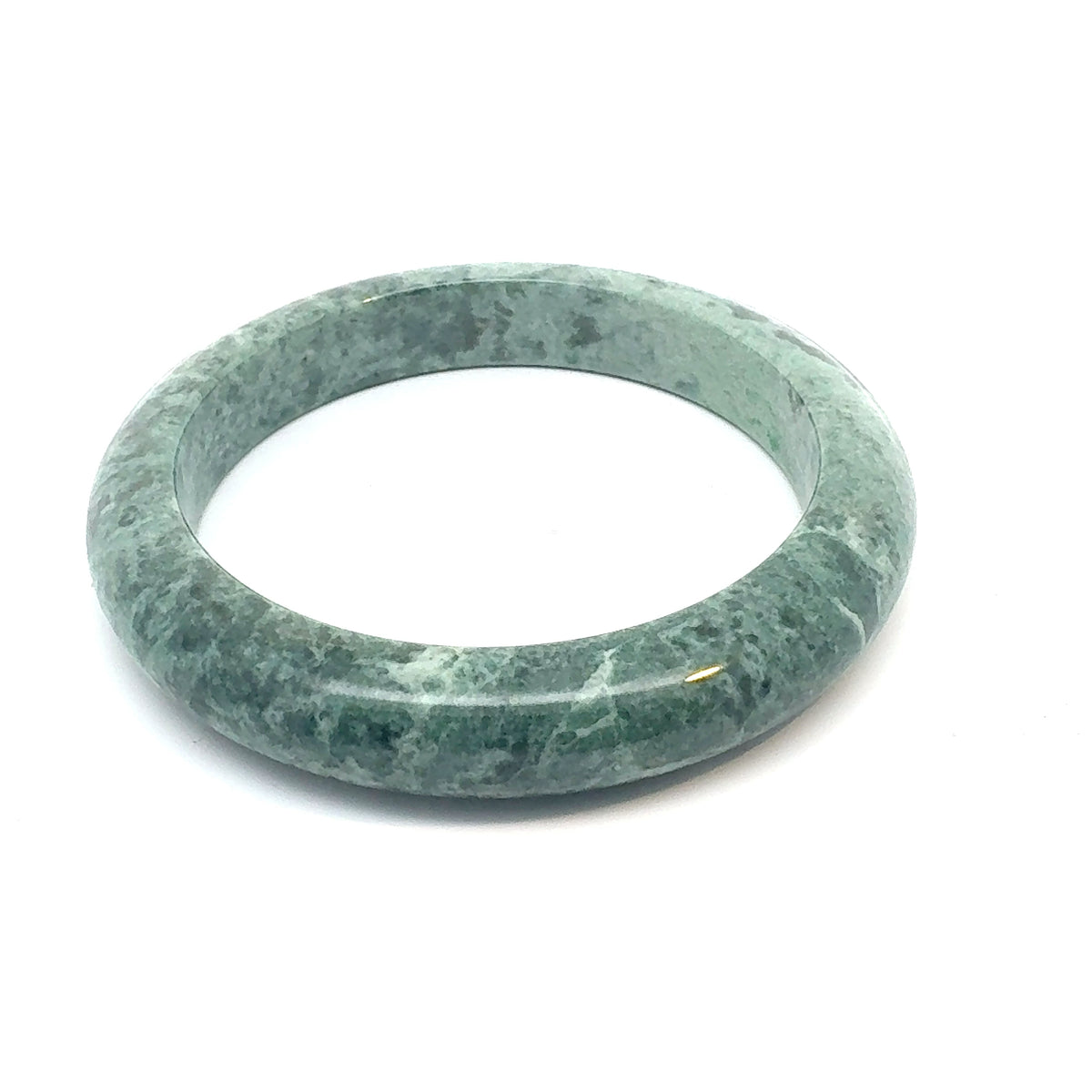 JASYL Kazakh Jadeite Bangle, Mottled Green, Natural Type A