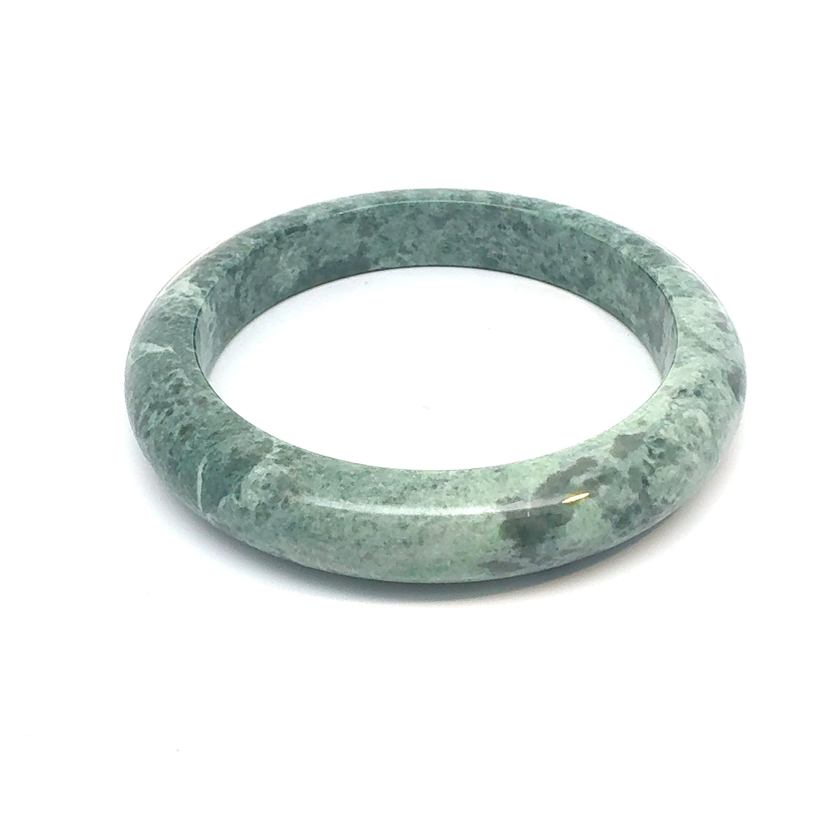 JASYL Kazakh Jadeite Bangle, Mottled Green, Natural Type A