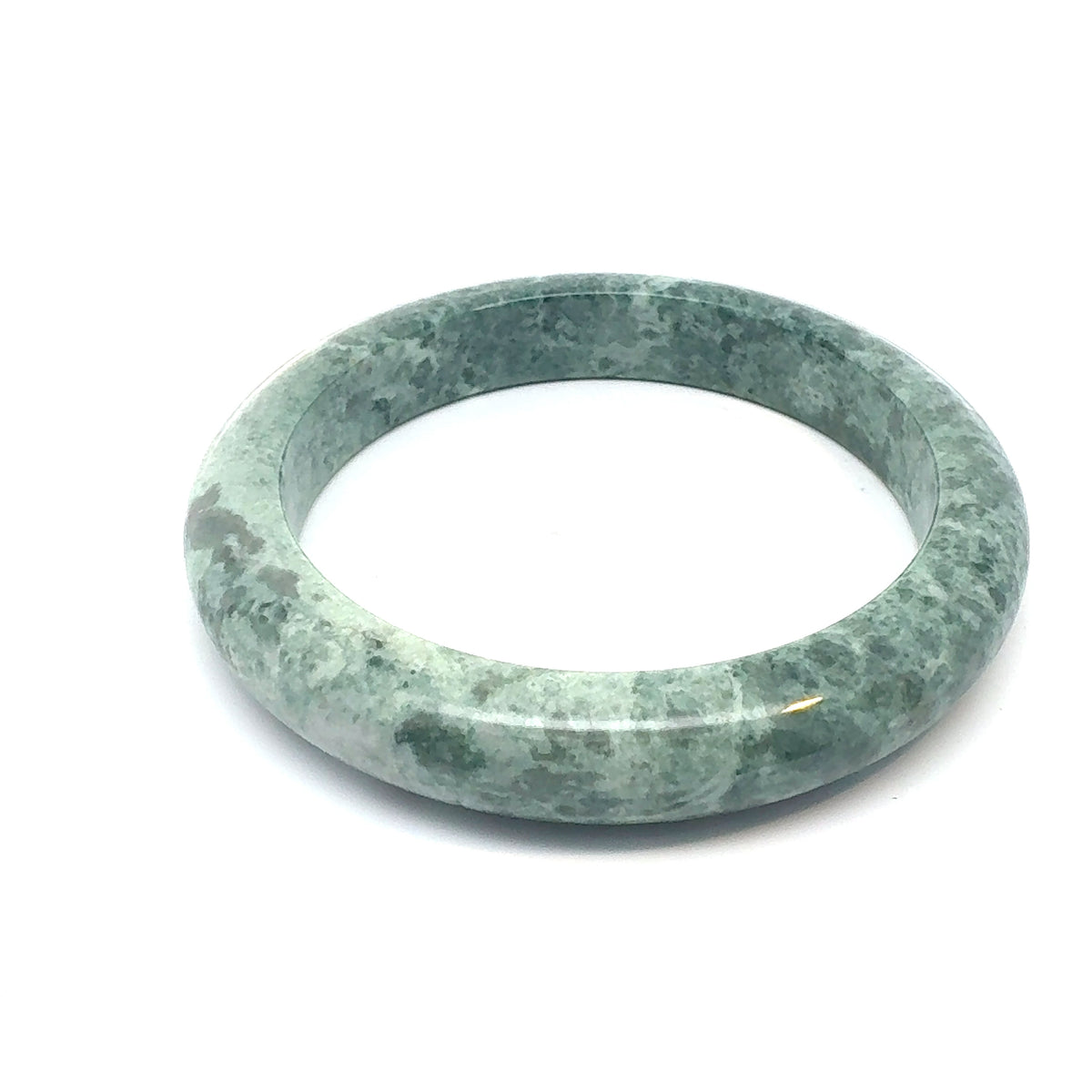 JASYL Kazakh Jadeite Bangle, Mottled Green, Natural Type A