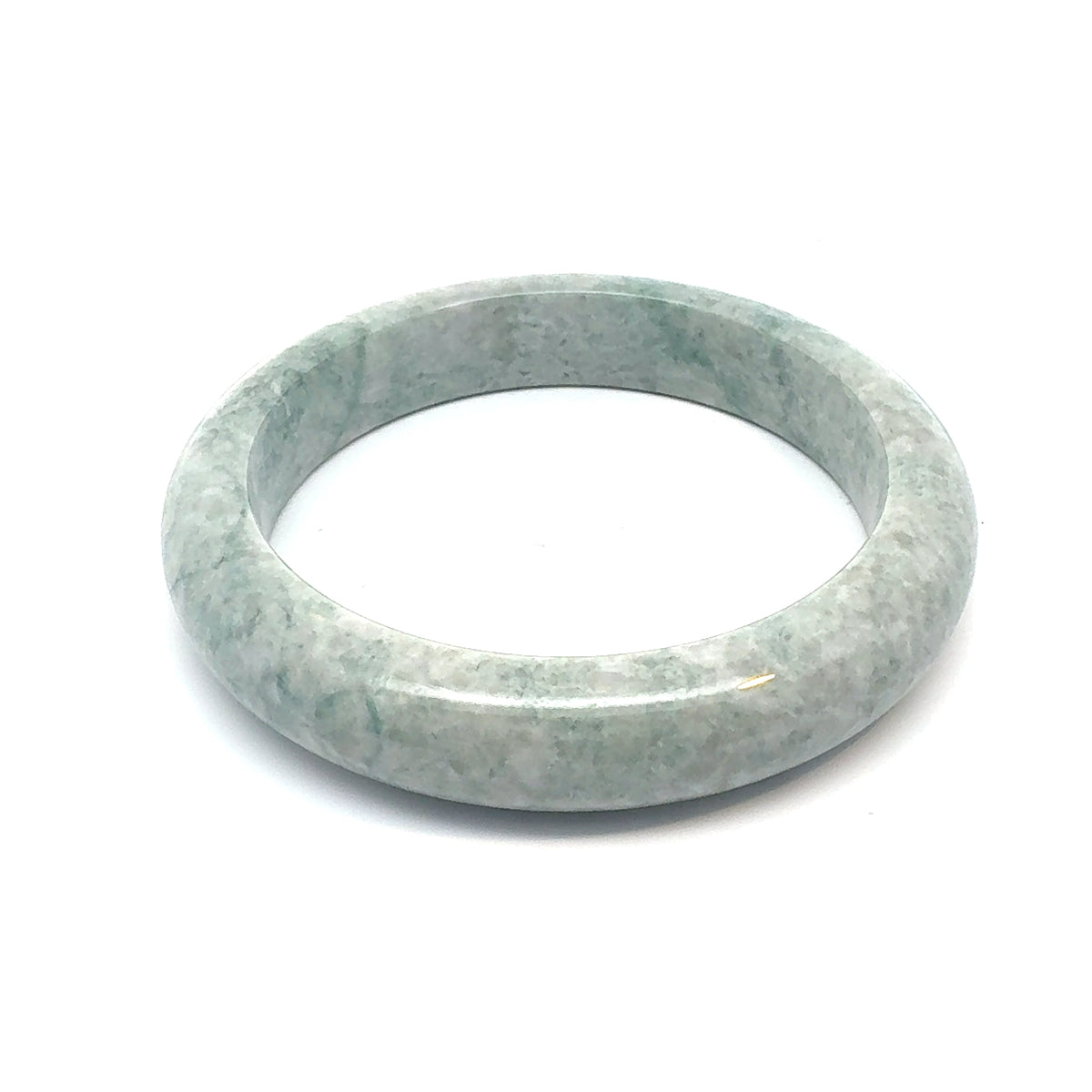 QAR Kazakh Jadeite Bangle, Mottled Light Green, Natural Type A
