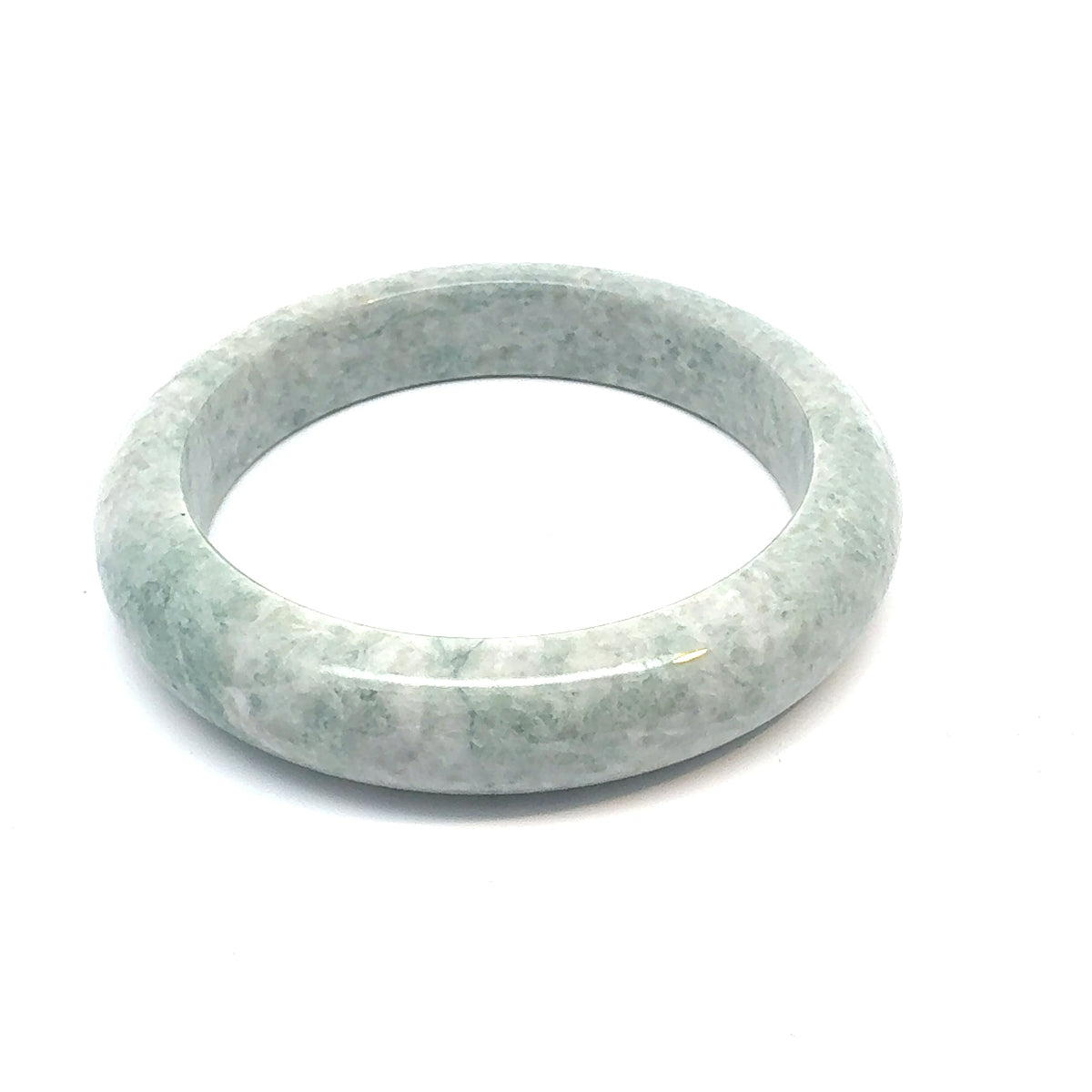 QAR Kazakh Jadeite Bangle, Pale Green and Grey, Natural Type A