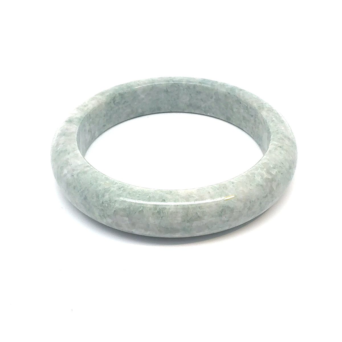 QAR Kazakh Jadeite Bangle, Pale Green and Grey, Natural Type A