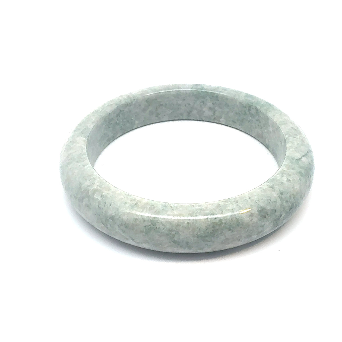 QAR Kazakh Jadeite Bangle, Pale Green and Grey, Natural Type A