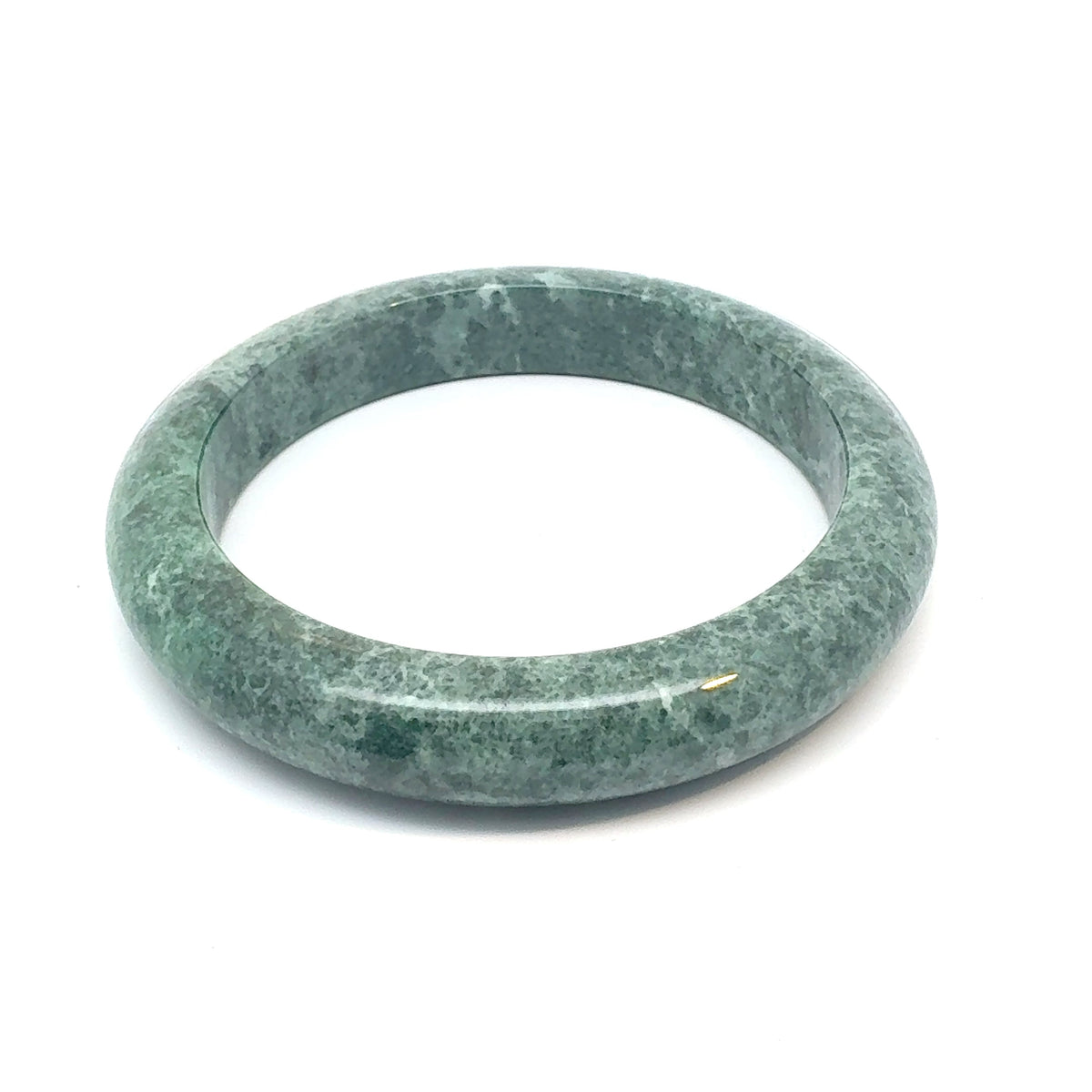 ZHAUHAR Kazakh Jadeite Bangle, Rich Mottled Green, Natural Type A