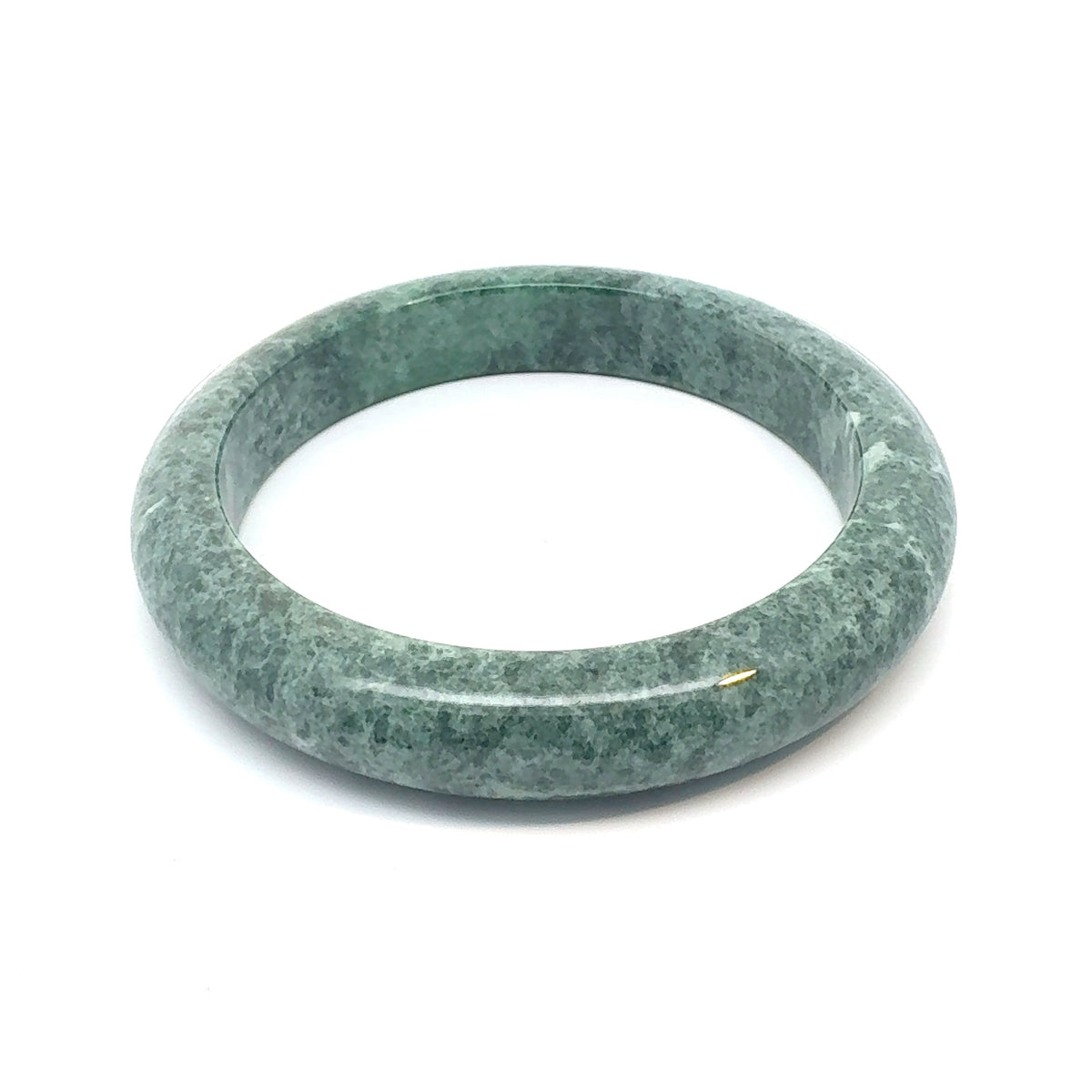 ZHAUHAR Kazakh Jadeite Bangle, Rich Mottled Green, Natural Type A