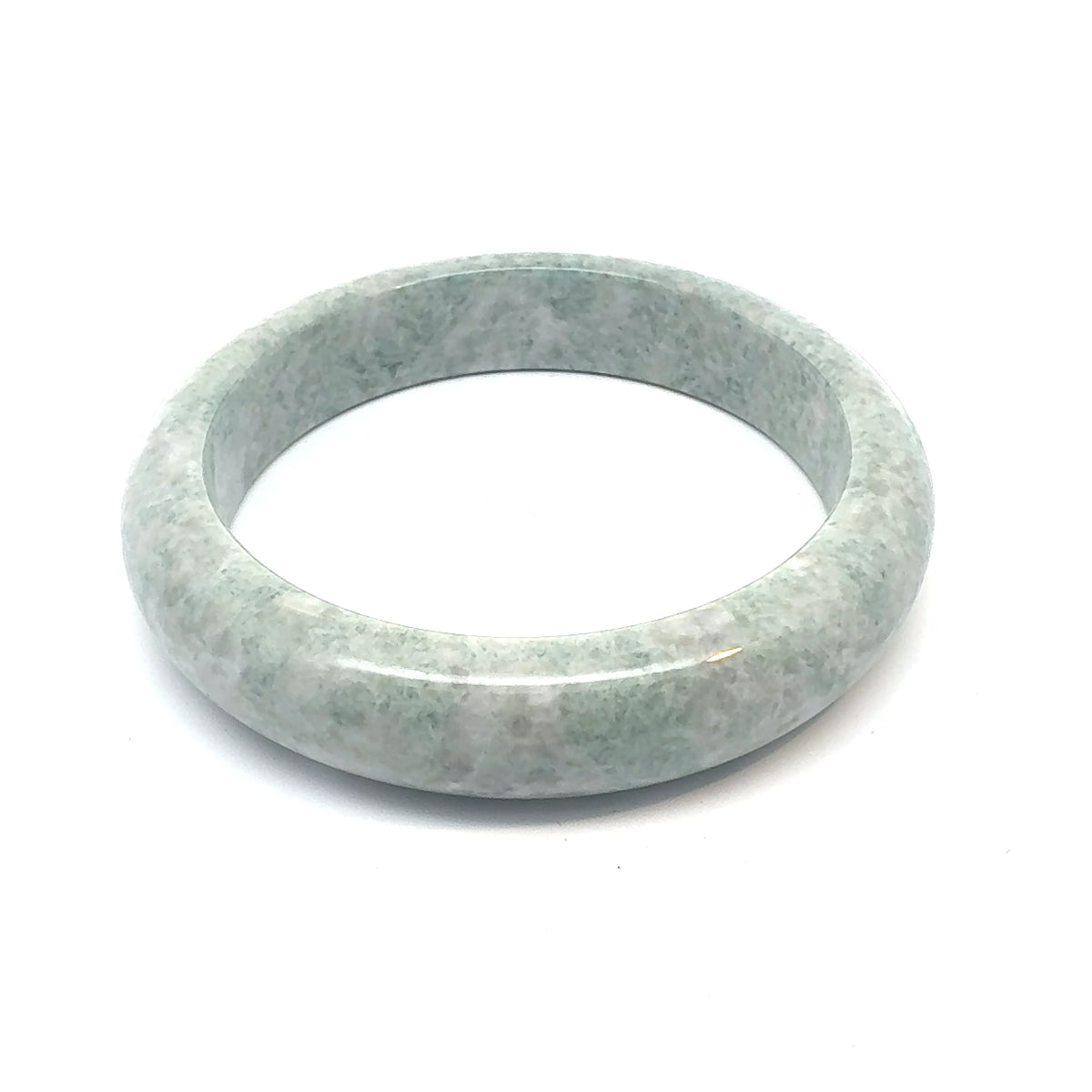 QAR Kazakh Jadeite Bangle, Soft Mottled White, Natural Type A