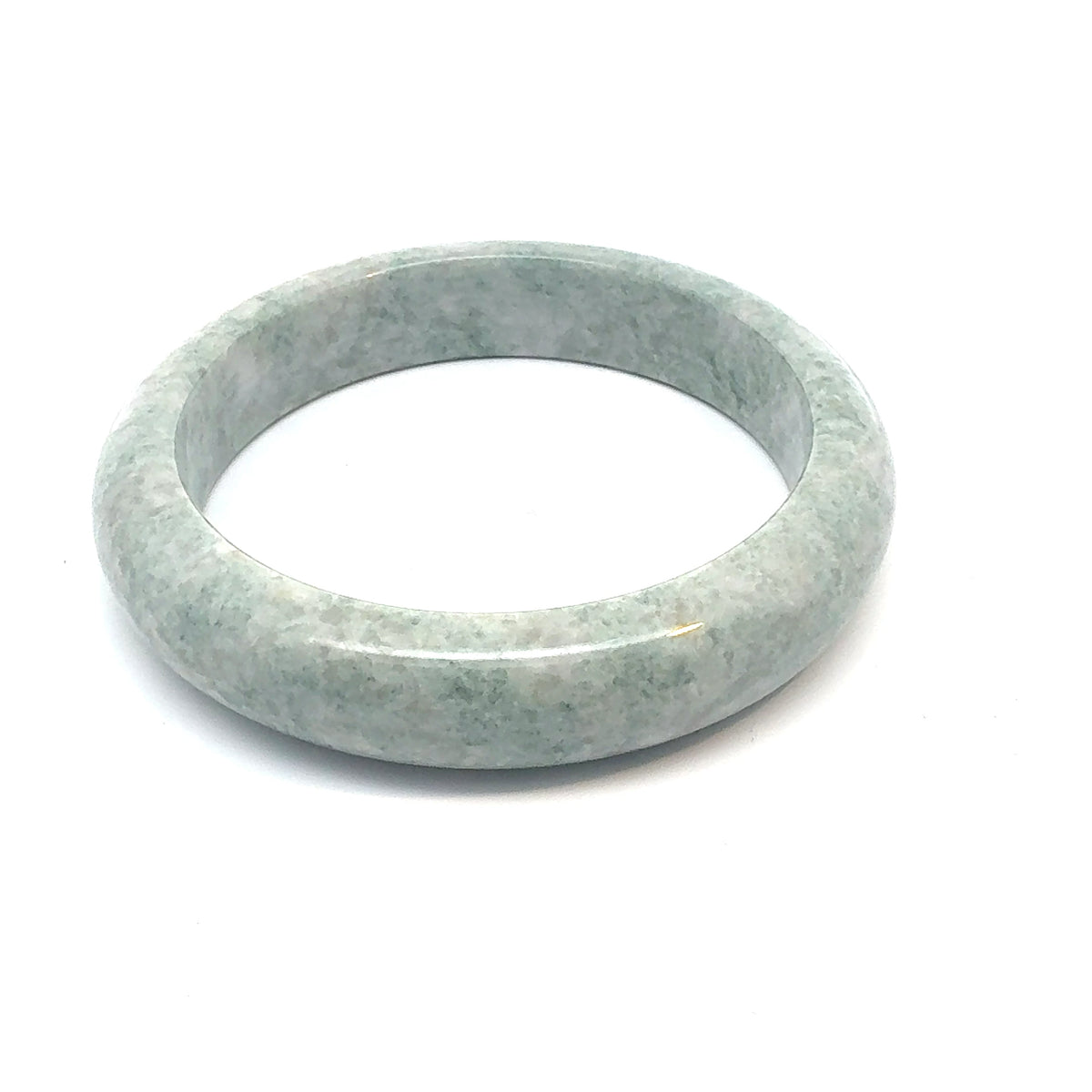 QAR Kazakh Jadeite Bangle, Soft Mottled White, Natural Type A
