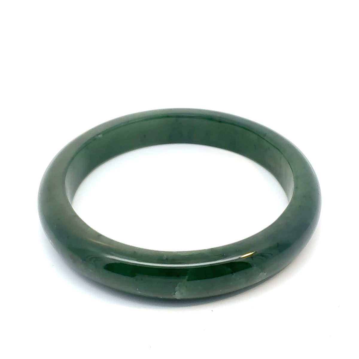 Polished Green Pakistani Nephrite Bangle, Natural Type A