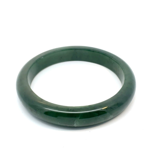 Polished Green Pakistani Nephrite Bangle, Natural Type A