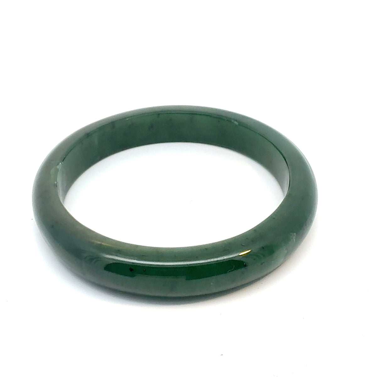 Polished Green Pakistani Nephrite Bangle, Natural Type A