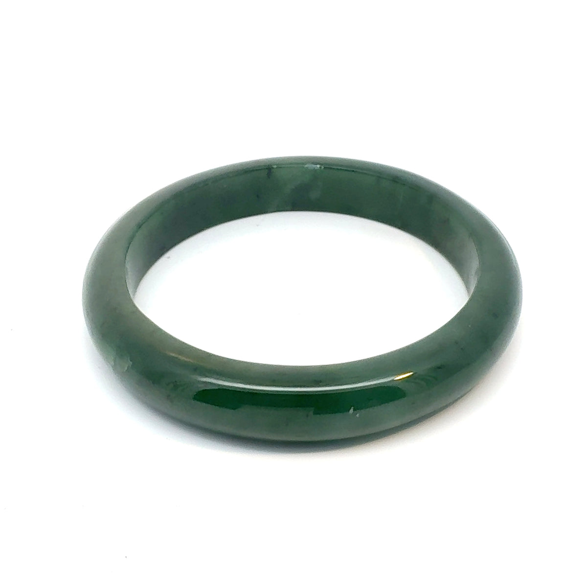 Polished Green Pakistani Nephrite Bangle, Natural Type A