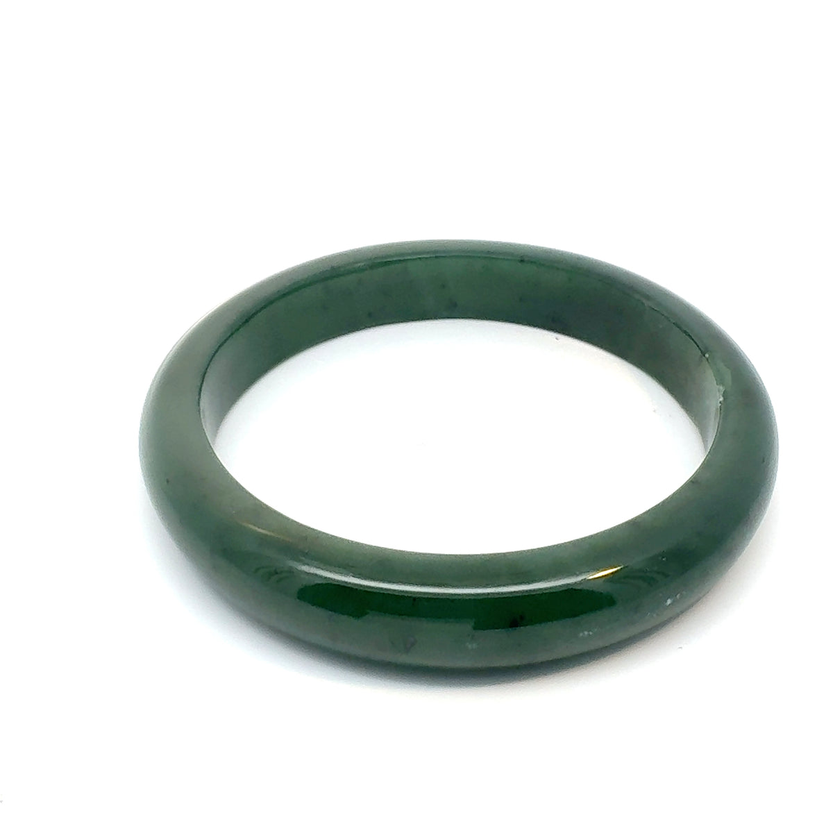 Polished Green Pakistani Nephrite Bangle, Natural Type A