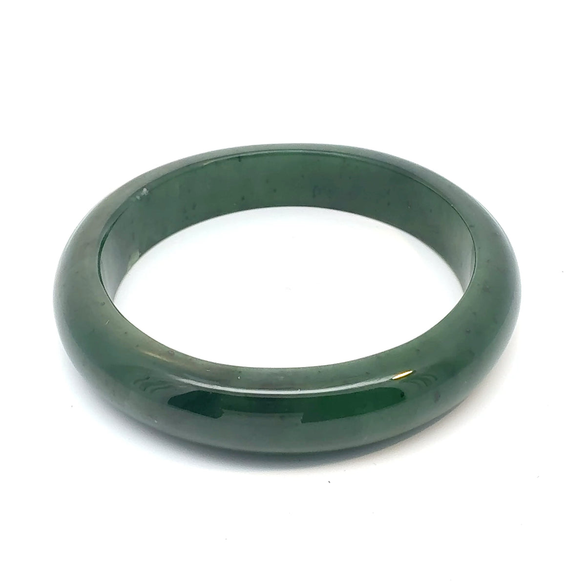 Classic Green Pakistani Nephrite Bangle, Natural Type A