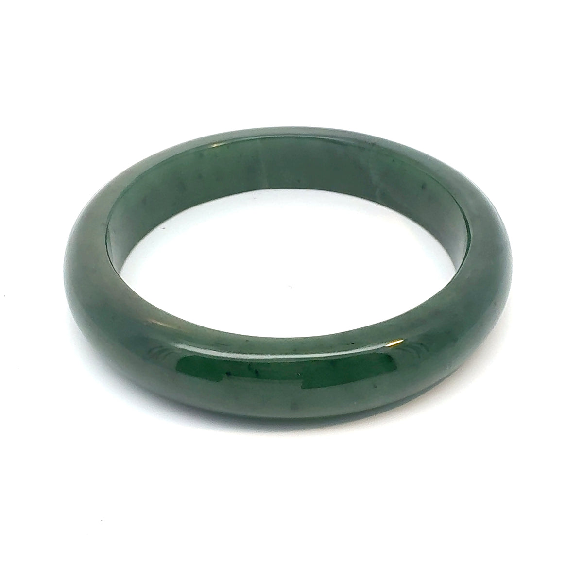 Classic Green Pakistani Nephrite Bangle, Natural Type A