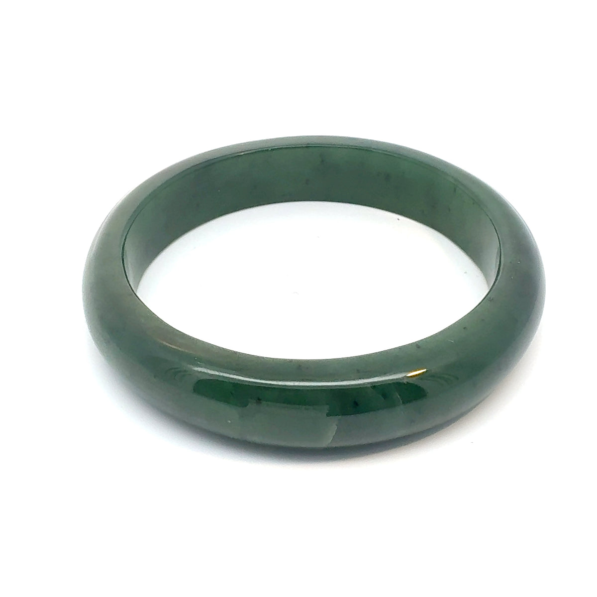 Classic Green Pakistani Nephrite Bangle, Natural Type A
