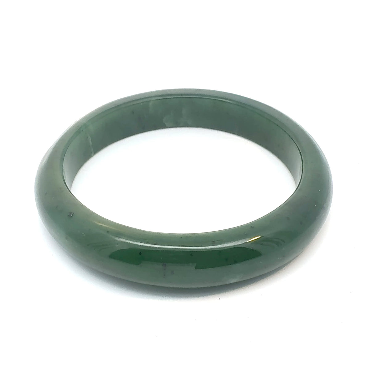 Everyday Green Pakistani Nephrite Bangle, Natural Type A