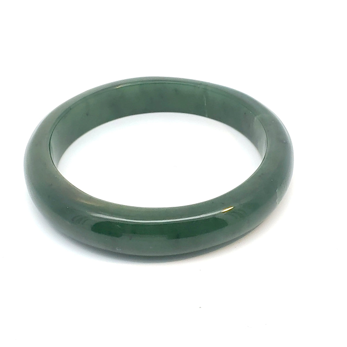 Everyday Green Pakistani Nephrite Bangle, Natural Type A