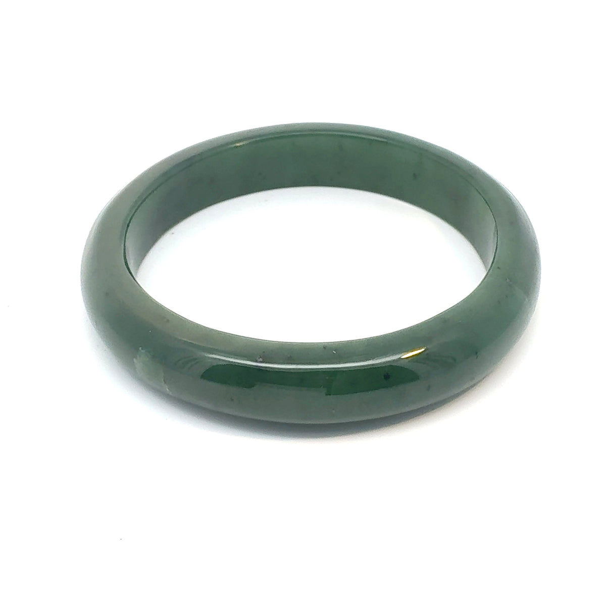 Everyday Green Pakistani Nephrite Bangle, Natural Type A