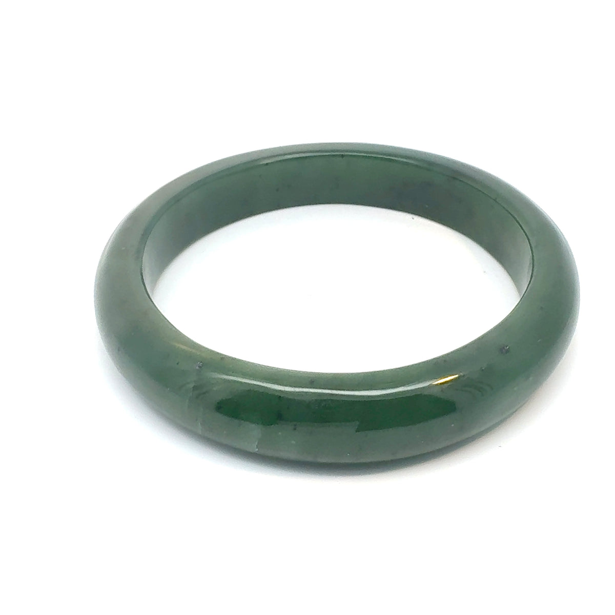 Everyday Green Pakistani Nephrite Bangle, Natural Type A