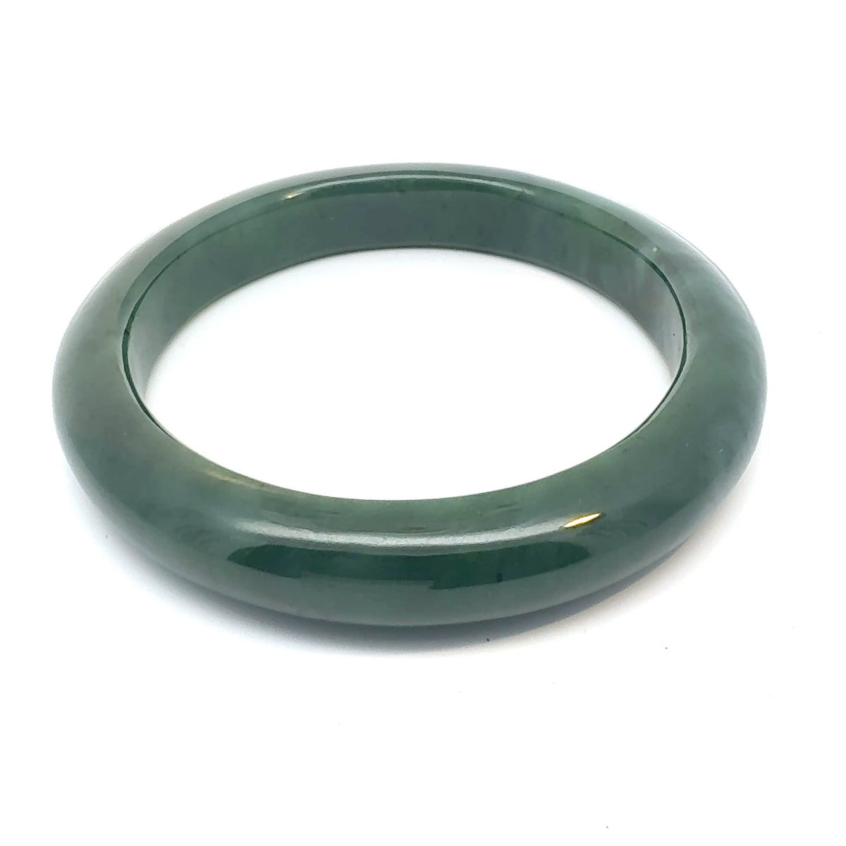 Deep Green Pakistani Nephrite Bangle, Natural Type A