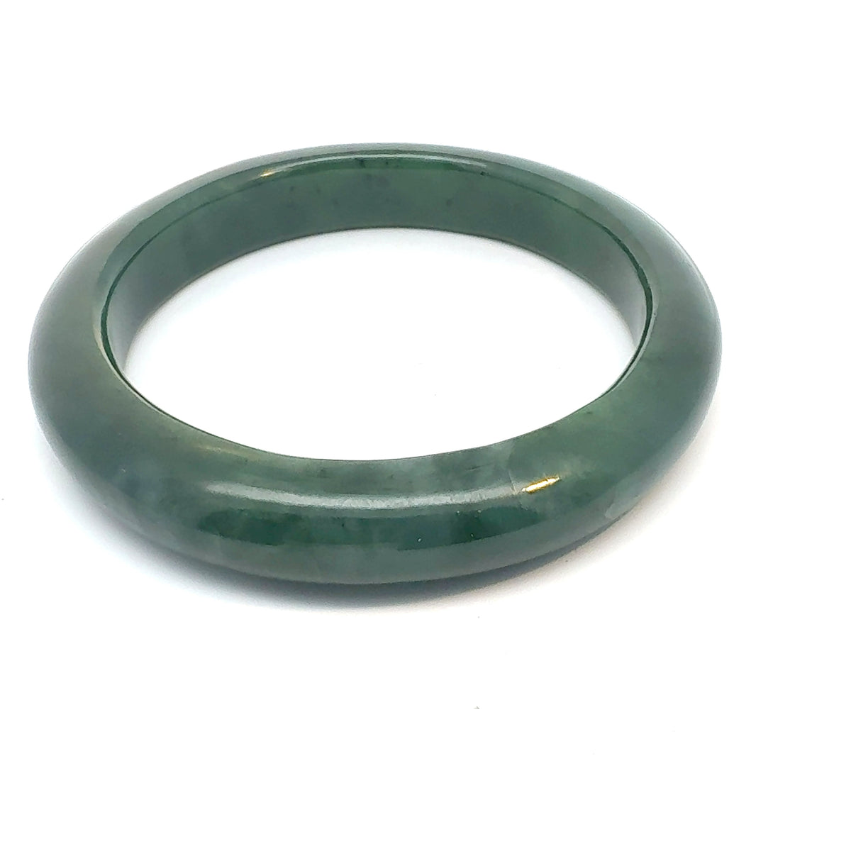 Deep Green Pakistani Nephrite Bangle, Natural Type A