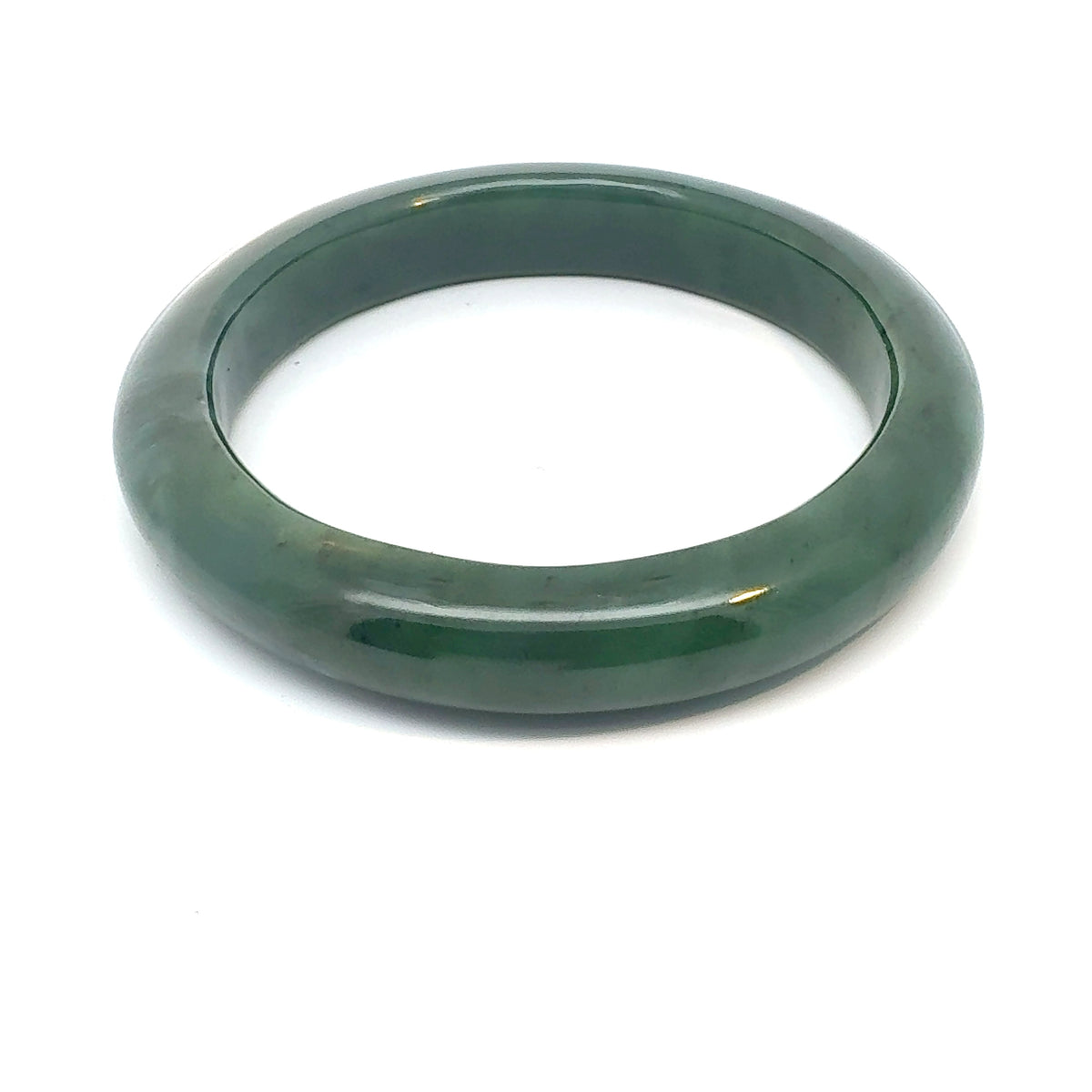 Deep Green Pakistani Nephrite Bangle, Natural Type A