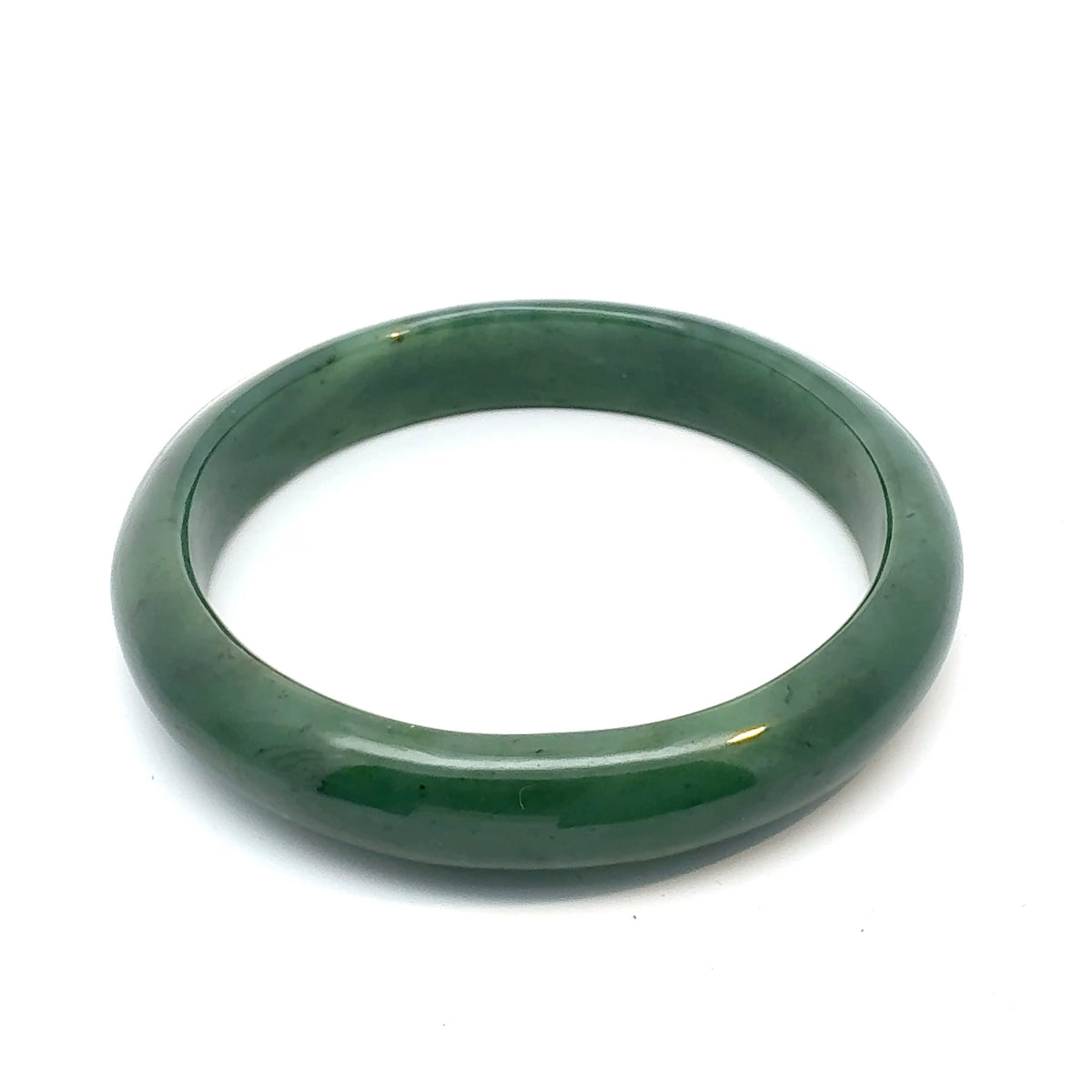 Warm Olive Green Pakistani Nephrite Bangle, Natural Type A