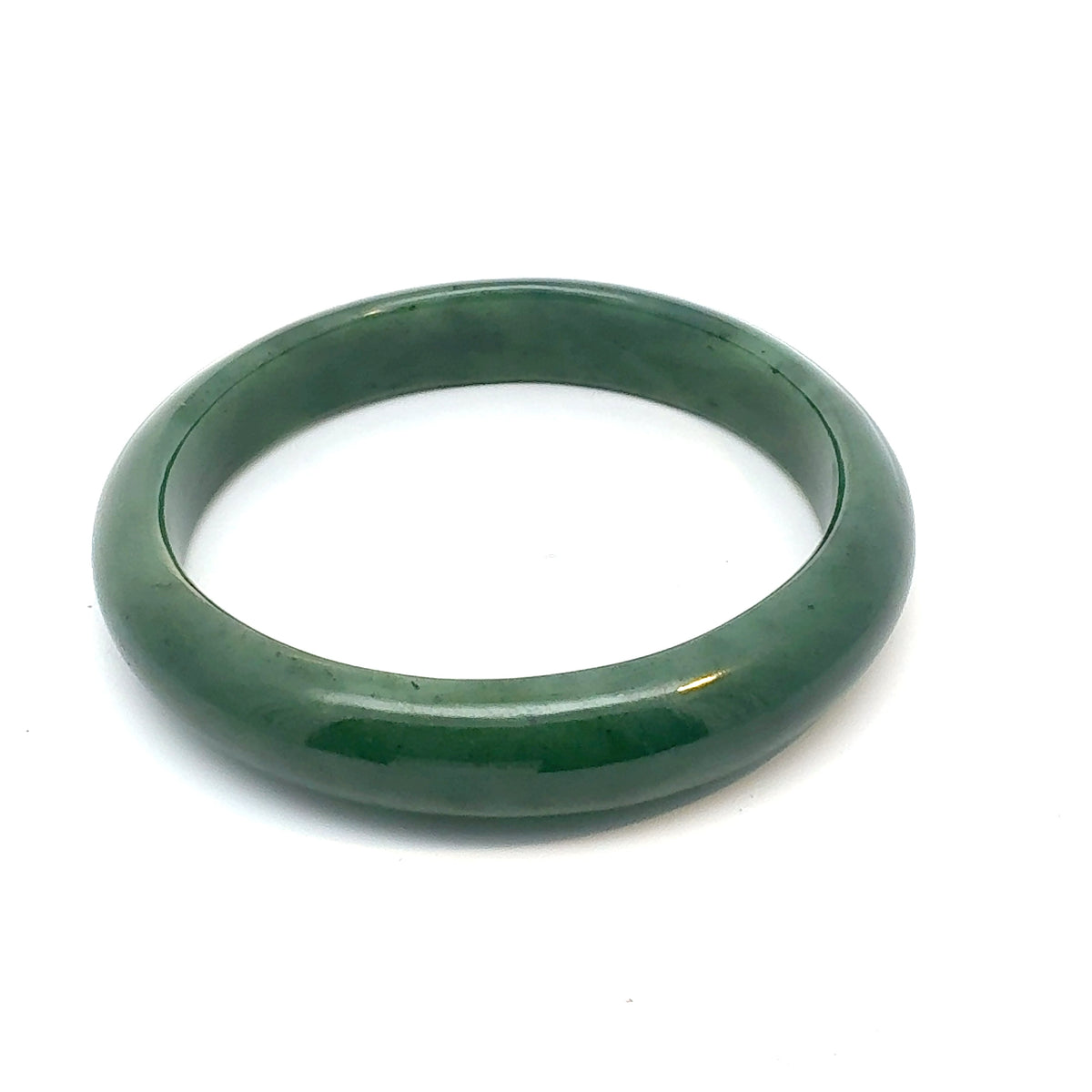 Warm Olive Green Pakistani Nephrite Bangle, Natural Type A